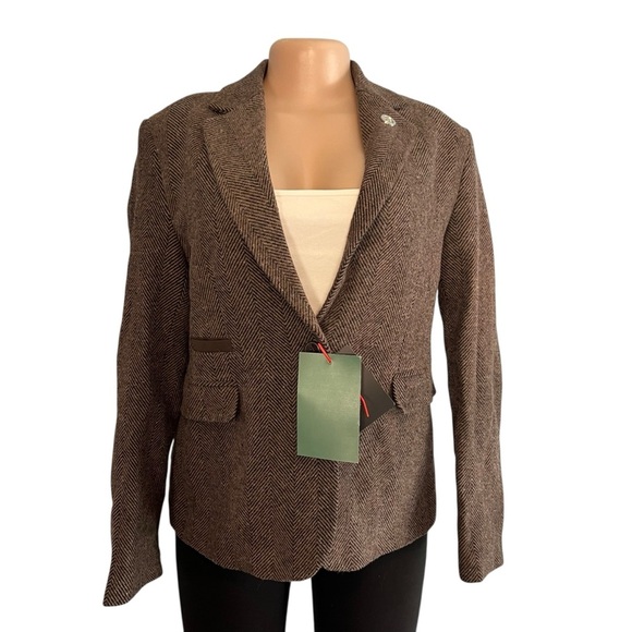 Tru Clothing Blazer Tweed Herringbone Wool Classic  Vintage 1920s Style - Picture 2 of 10